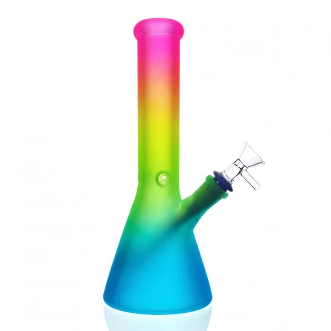 Colorful Frosted Beaker Bong pink green blue
