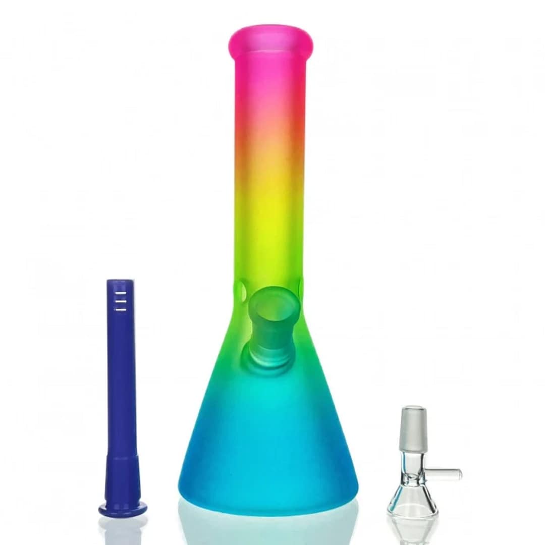 Colorful Frosted Beaker Bong pink green bule apart