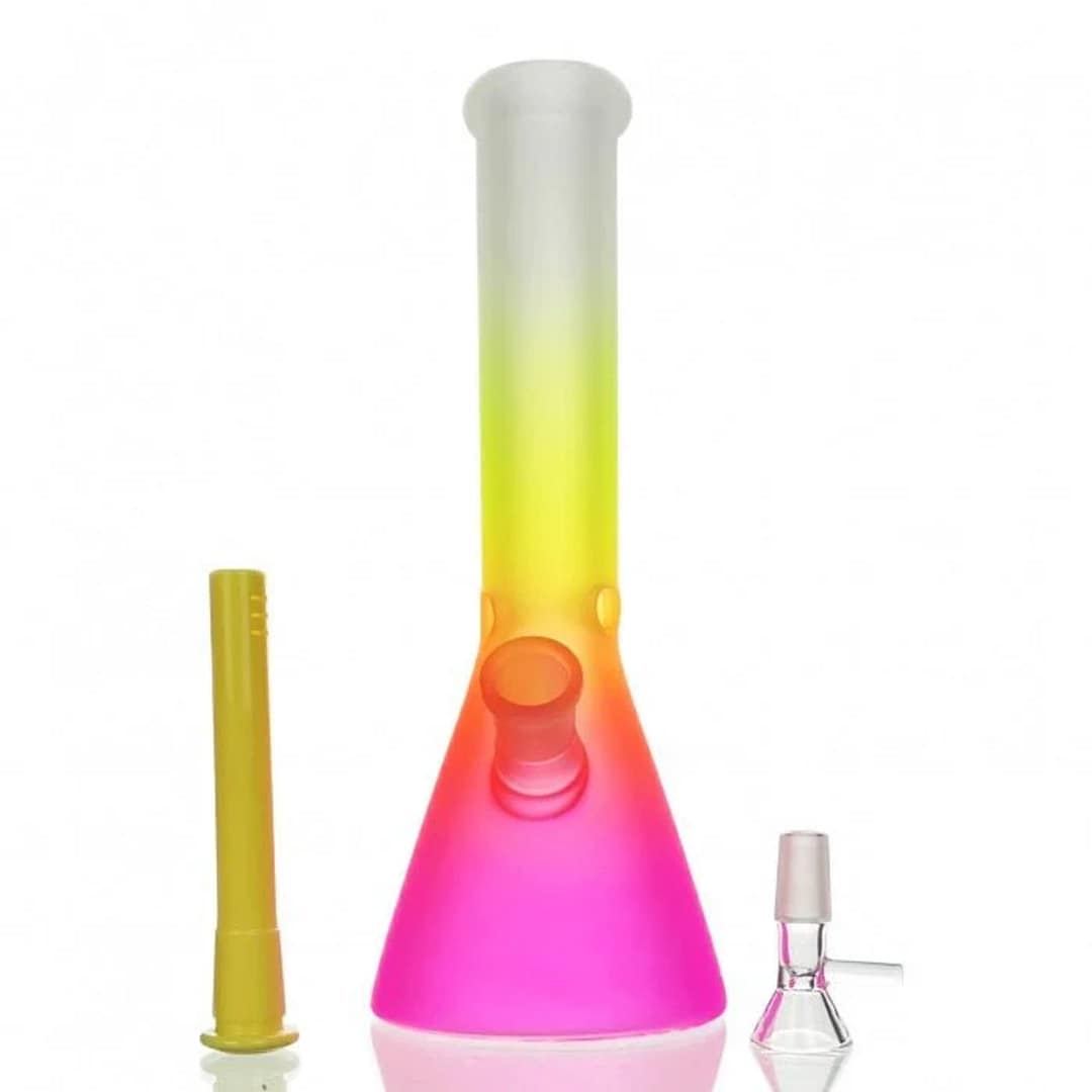 Colorful Frosted Beaker Bong white yellow pink apart 1500*1500