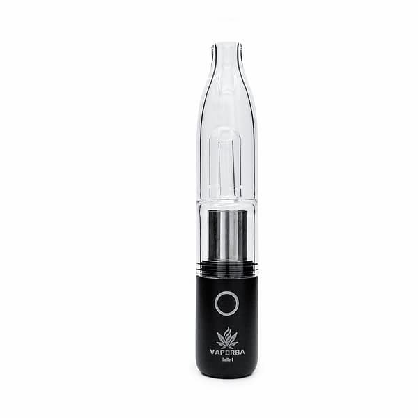 VAPORBA Bullet Glass Water Bubbler Mouthpiece 10 Bullet Glass Mouthpiece straight shape with black battery