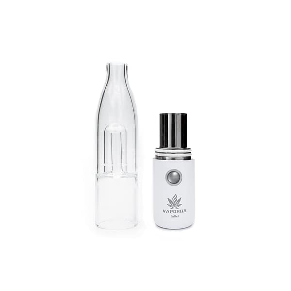 VAPORBA Bullet Glass Water Bubbler Mouthpiece 11 Bullet Glass Mouthpiece straight shape with white battery