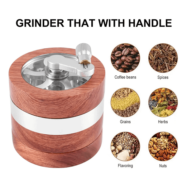 VAPORBA Wooden Herb Grinder 5 Wooden Herb Grinder With Handle